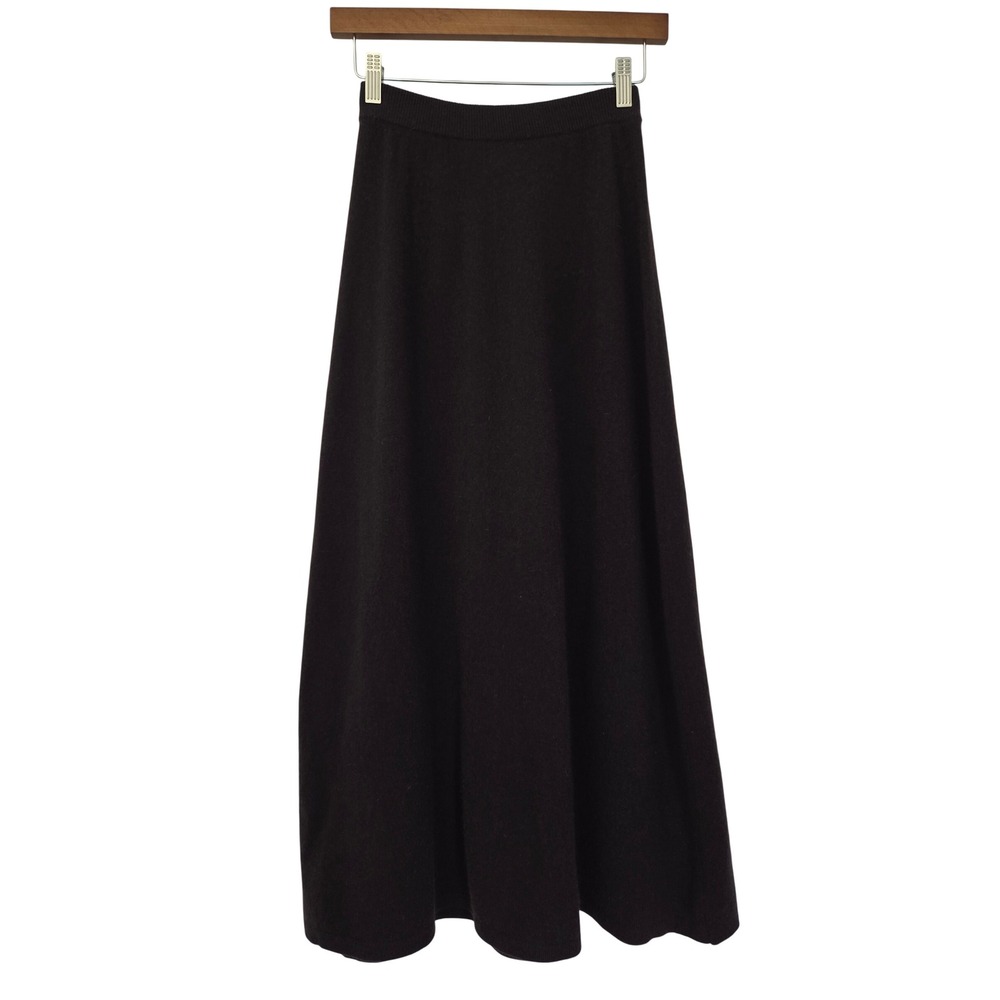 C by Bloomingdale's Cashmere Midi Skirt Women S Dark Brown NWT $198 V11212